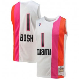 Maillot Basket Homme Miami Heat Chris Bosh 1 Mitchell Ness 2011-2012 Hardwood Classics Swingman